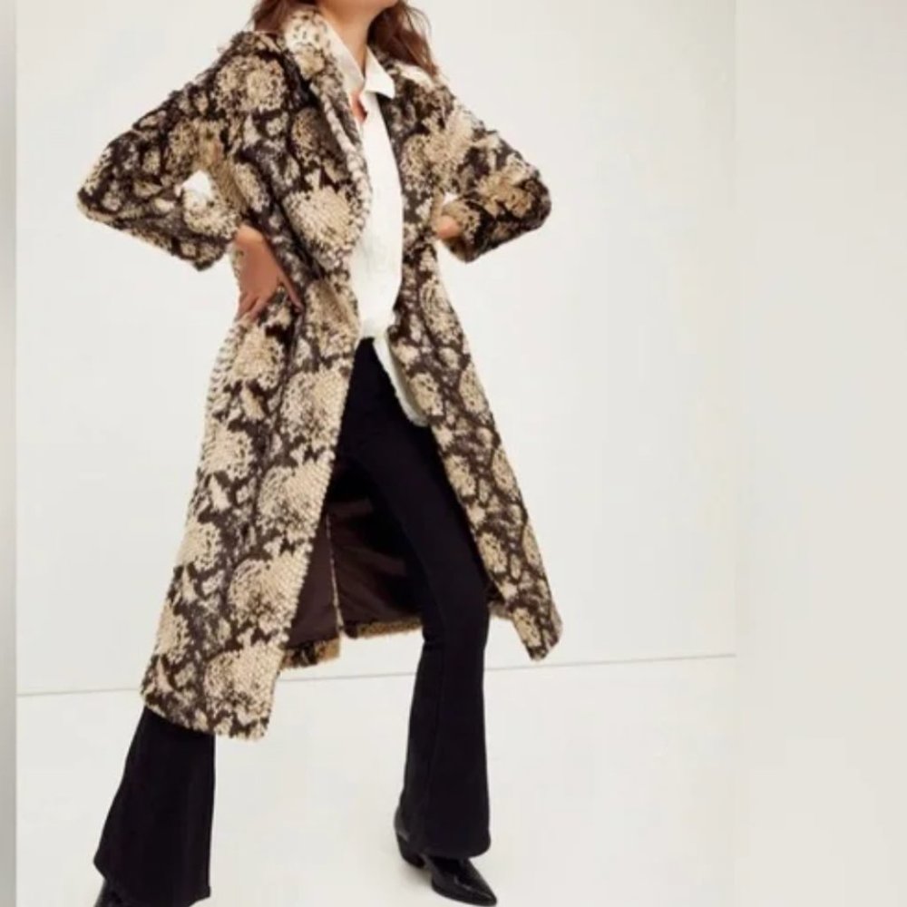 Unreal Fur Madam Grace Snakeprint faux fur coat